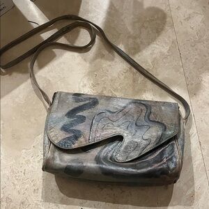 VTG Handpainted Signed Botary Leather Bag